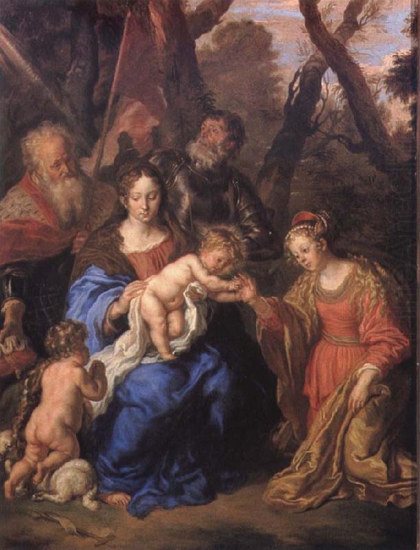 The mystic marriage of St Catherine with SS Leopold and William, SANDRART, Joachim von